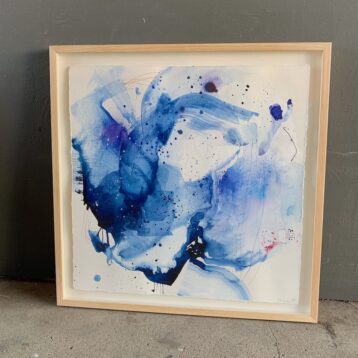 "Whirl #1" - Maleri i egetræsramme - 57x57 cm