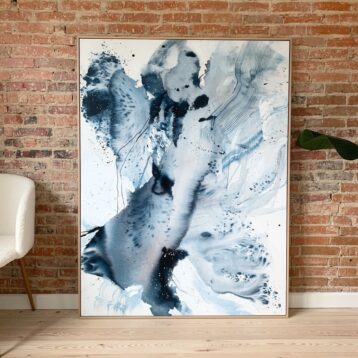 Monochrome #2 - 120x160 cm - med egetræsramme