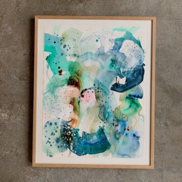 Green Parks #2 - 60x75 cm - maleri i egetræsramme