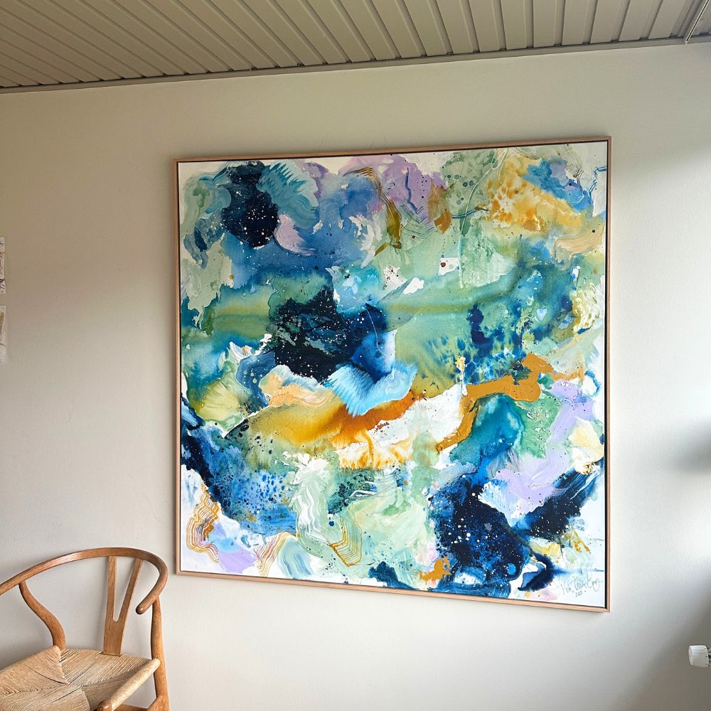 Panorama #1, i egetræsramme (140x140 cm)