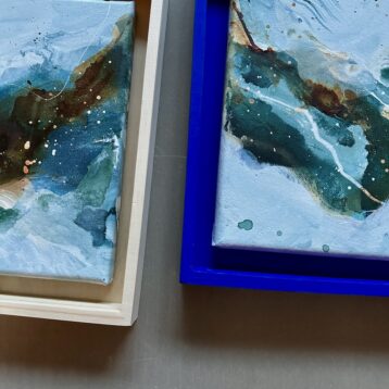 Boks-ramme i FSC-mærket fyrtræ til dit 20x20 cm maleri