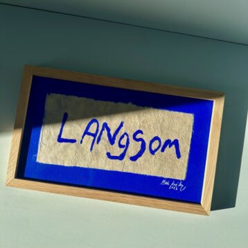 Langsom... - originalt papirværk - 31,5 x 19 cm - egetræsramme/ART-glas
