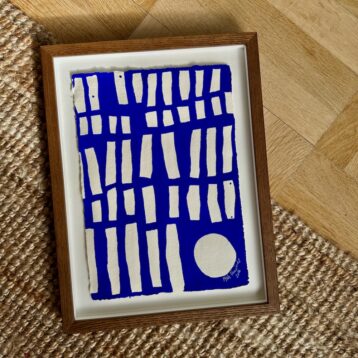 original kunst i ultramarin blå