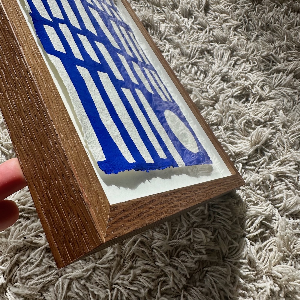 Ultramaring blaa maleri i ramme